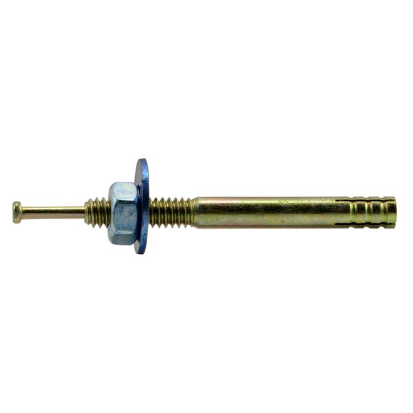 Torquemaster Torquemaster Nail Drive Anchor, 1/4" Dia., 2-3/8" L, Steel Yellow Zinc, 100 PK 52561 - main